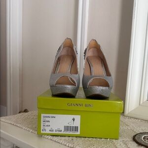 Gianni Bini Silver Glitter Heels